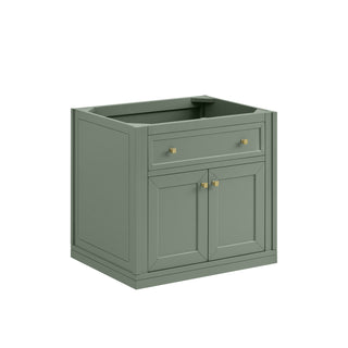 30 Inch Chicago Freestanding Vanity in Smokey Celadon / White Zeus Top