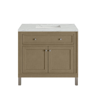 36 Inch Chicago Freestanding Vanity in Walnut Whisper / Ethereal Noctis Top