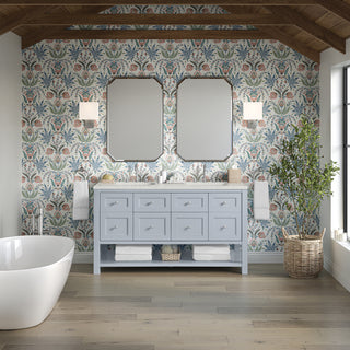 60 Inch Breckenridge Freestanding Vanity in Serenity Blue / Lime Delight Top