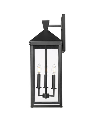 Yates 26" High 3-Light Outdoor Wall Sconce - Painted Black