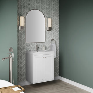 23.63 Inch Chianti Floating Vanity in Glossy White / White Glossy Top