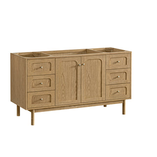 60 Inch Laurent Dual Mount Vanity in Light Natural Oak / Arctic Fall Top