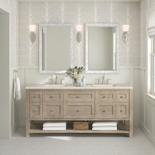 72 Inch Breckenridge Freestanding Vanity in Whitewashed Oak / Eternal Marfil Top