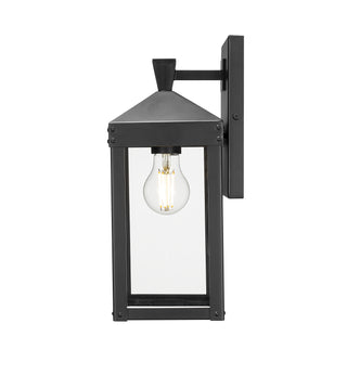 Yates 13.75" High 1-Light Outdoor Wall Sconce - Powder Coated Black