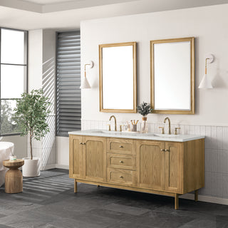 72 Inch Laurent Dual Mount Vanity in Light Natural Oak / Lime Delight Top