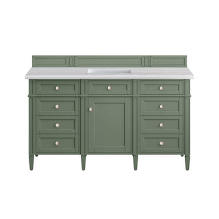 60 Inch Brittany Freestanding Vanity in Smokey Celadon / Arctic Fall Top