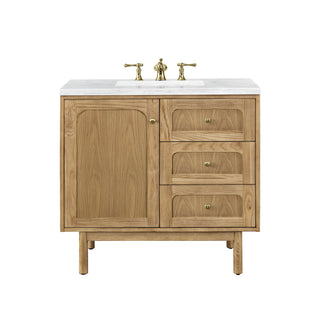 36 Inch Laurent Dual Mount Vanity in Light Natural Oak / Arctic Fall Top