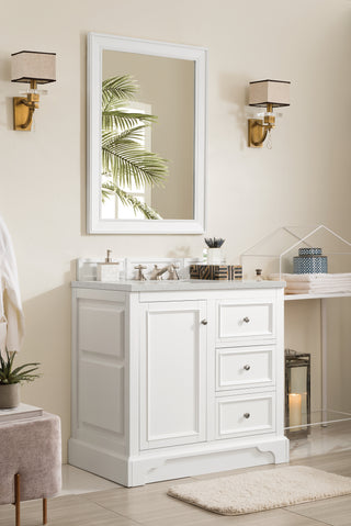 37.25 Inch De Soto Freestanding Vanity in Bright White / Lime Delight Top
