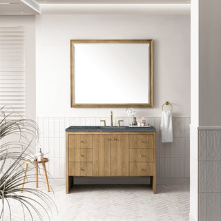 48 Inch Hudson Freestanding Vanity in Light Natural Oak / Parisien Bleu Top