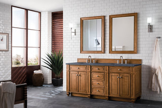 72 Inch Bristol Freestanding Vanity in Saddle Brown / Charcoal Soapstone Top
