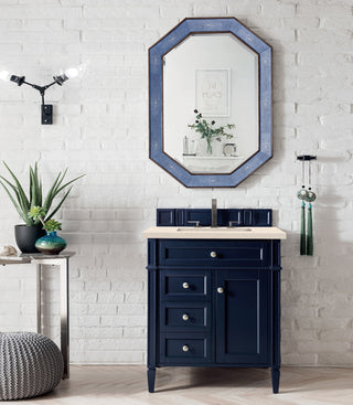 30 Inch Brittany Freestanding Vanity in Victory Blue / Eternal Marfil Top