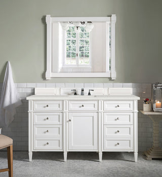 60 Inch Brittany Freestanding Vanity in Bright White / Lime Delight Top