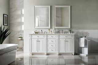 72 Inch Bristol Freestanding Vanity in Bright White / Eternal Jasmine Pearl Top
