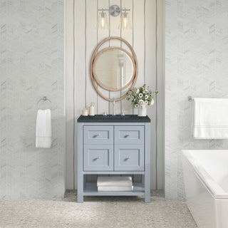 30 Inch Breckenridge Freestanding Vanity in Serenity Blue / Charcoal Soapstone Top