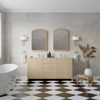 72 Inch Gracyn Freestanding Vanity in Coastal Driftwood / Victorian Silver Top