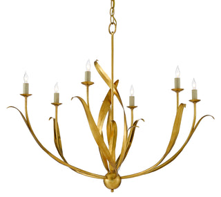 Menefee Six Light Chandelier in Antique Gold Leaf