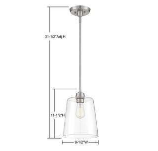 Mpend One Light Pendant in Brushed Nickel