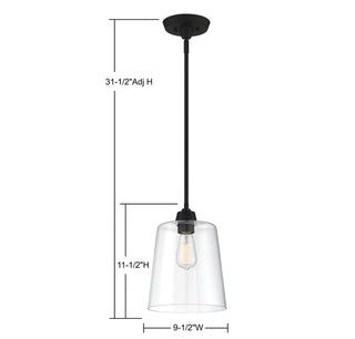 Mpend One Light Pendant in Matte Black