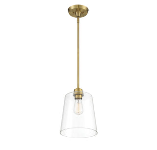Mpend One Light Pendant in Natural Brass