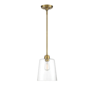 Mpend One Light Pendant in Natural Brass