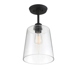 Msemi One Light Semi-Flush Mount in Matte Black