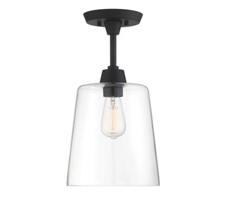 Msemi One Light Semi-Flush Mount in Matte Black
