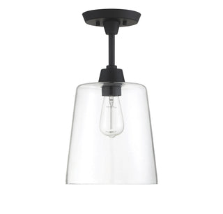 Msemi One Light Semi-Flush Mount in Matte Black