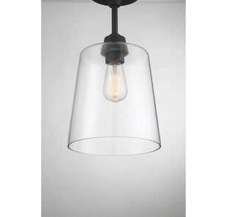 Msemi One Light Semi-Flush Mount in Matte Black