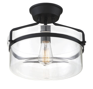 Msemi One Light Semi-Flush Mount in Matte Black
