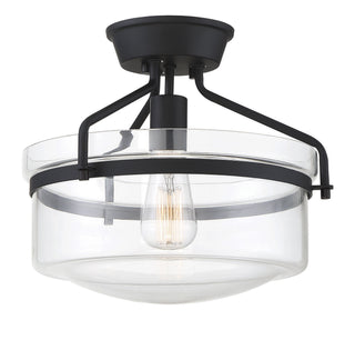 Msemi One Light Semi-Flush Mount in Matte Black