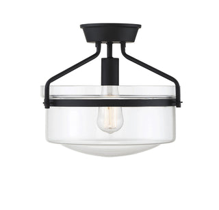 Msemi One Light Semi-Flush Mount in Matte Black