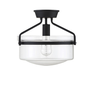 Msemi One Light Semi-Flush Mount in Matte Black