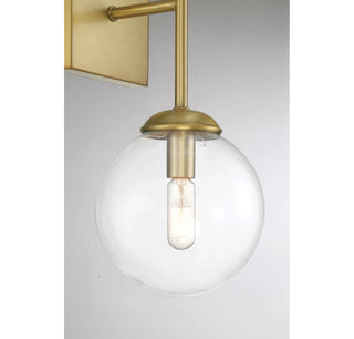 Mscon Two Light Wall Sconce in Natural Brass