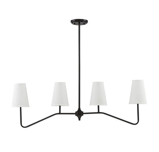 Mchan Four Light Linear Chandelier in Oil Rubbed Bronze