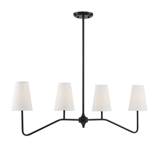 Mchan Four Light Linear Chandelier in Oil Rubbed Bronze