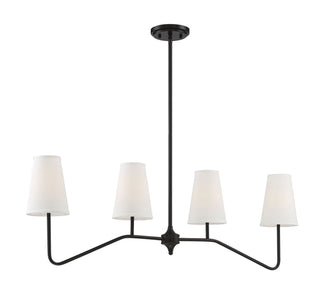 Mchan Four Light Linear Chandelier in Oil Rubbed Bronze