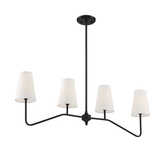 Mchan Four Light Linear Chandelier in Oil Rubbed Bronze