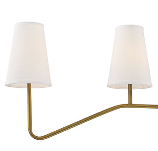 Mchan Four Light Linear Chandelier in Natural Brass