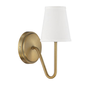 Mscon One Light Wall Sconce in Natural Brass