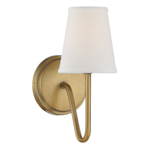 Mscon One Light Wall Sconce in Natural Brass