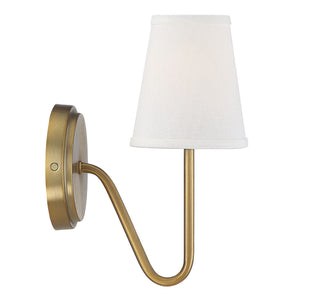 Mscon One Light Wall Sconce in Natural Brass