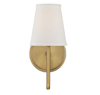 Mscon One Light Wall Sconce in Natural Brass