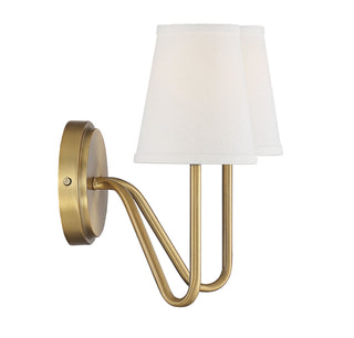 Mscon Two Light Wall Sconce in Natural Brass