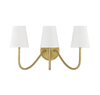 Mscon Three Light Wall Sconce in Natural Brass