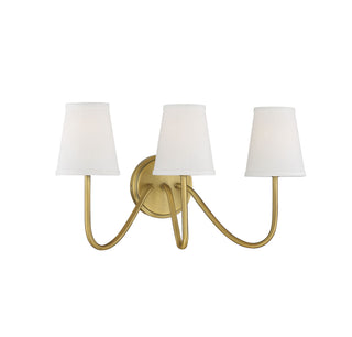 Mscon Three Light Wall Sconce in Natural Brass