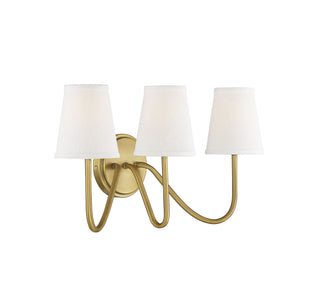 Mscon Three Light Wall Sconce in Natural Brass