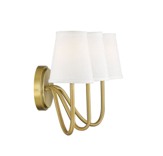 Mscon Three Light Wall Sconce in Natural Brass