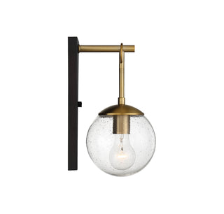 Moutd One Light Outdoor Wall Lantern in Oil Rubbed Bronze with Natural Brass