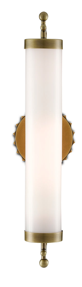 Latimer One Light Wall Sconce in White/Antique Brass