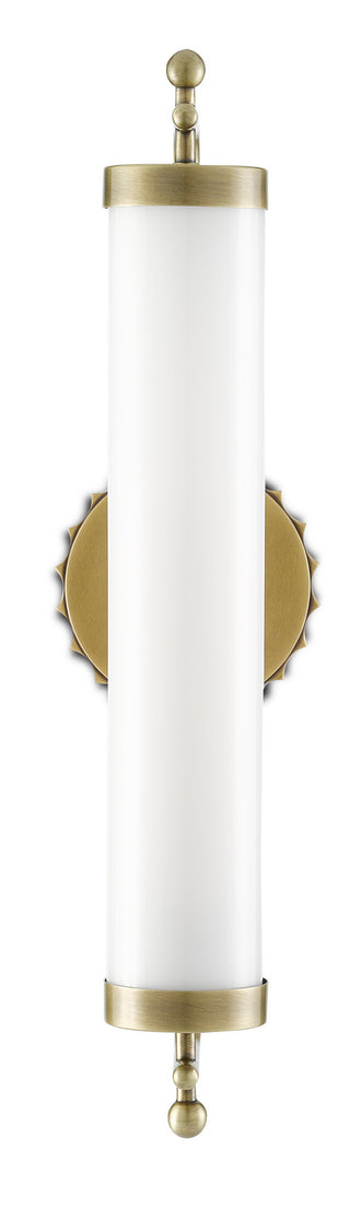 Latimer One Light Wall Sconce in White/Antique Brass